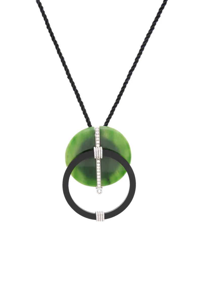 Double Pendant Rope Necklace