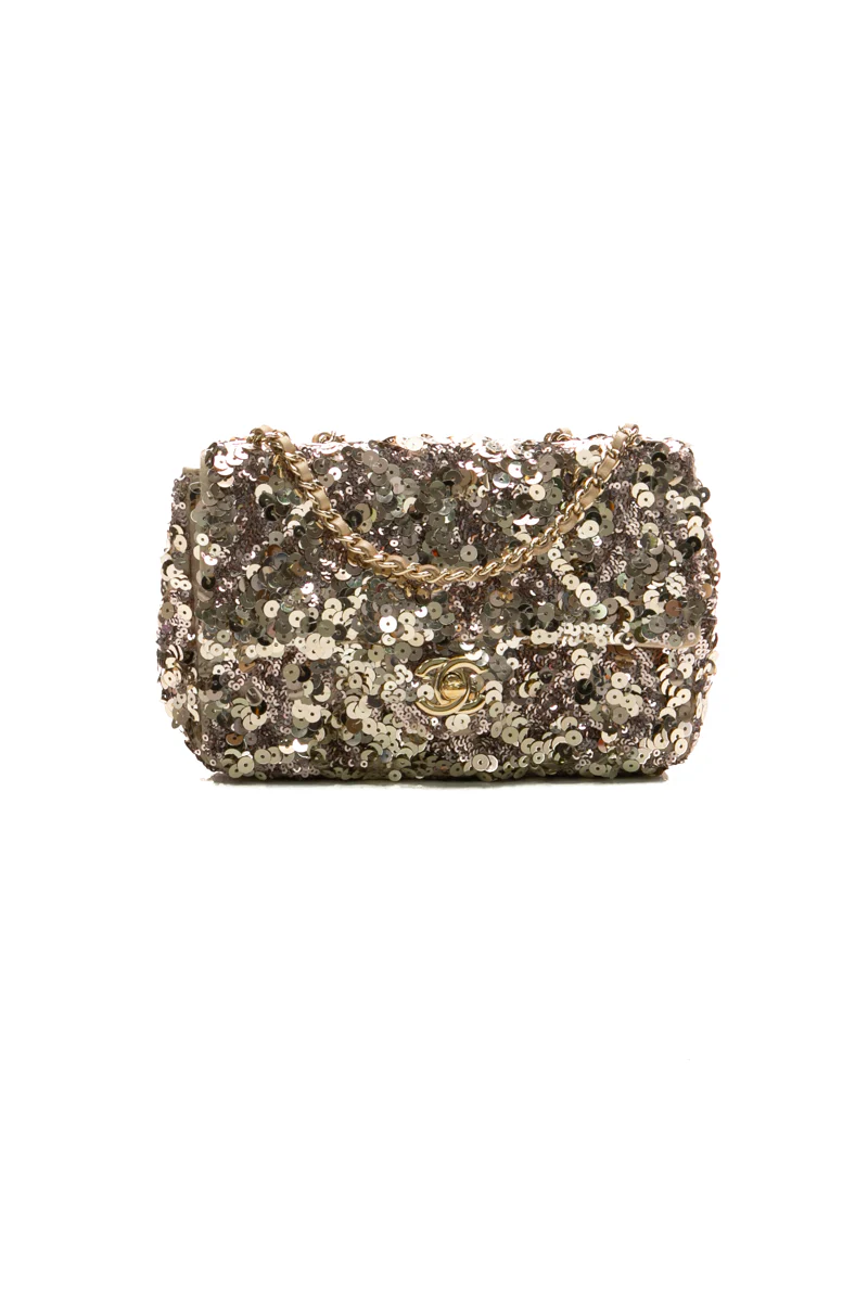 Sequin Mini Rectangular Flap Bag