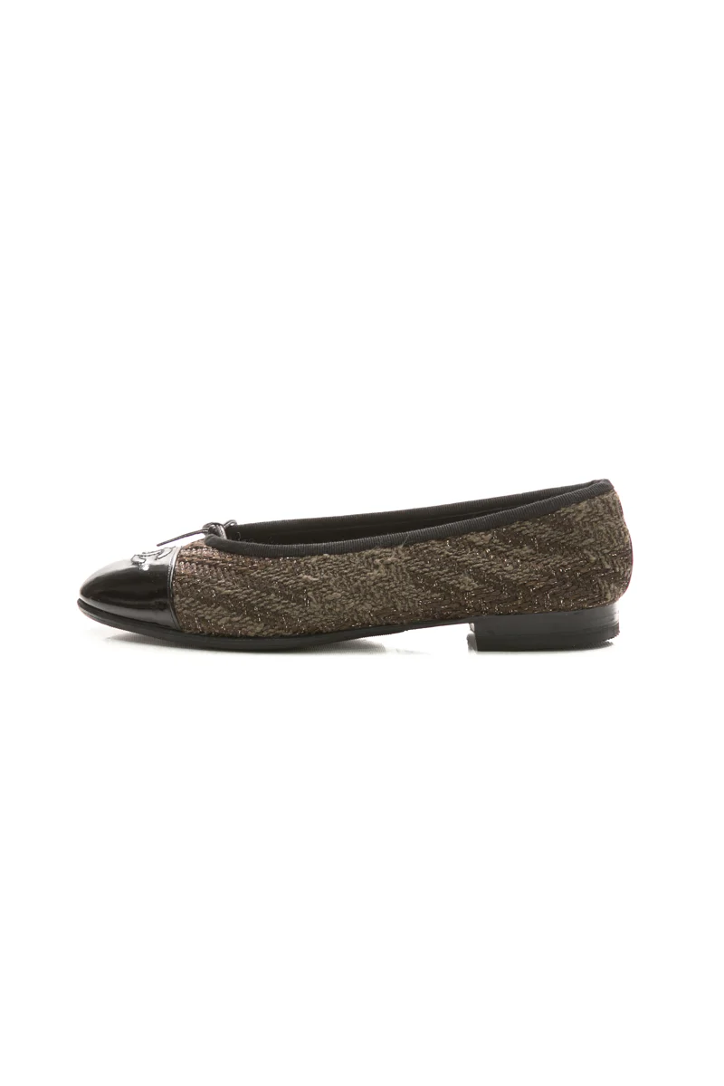 Tweed Ballet Flats - Size 38.5