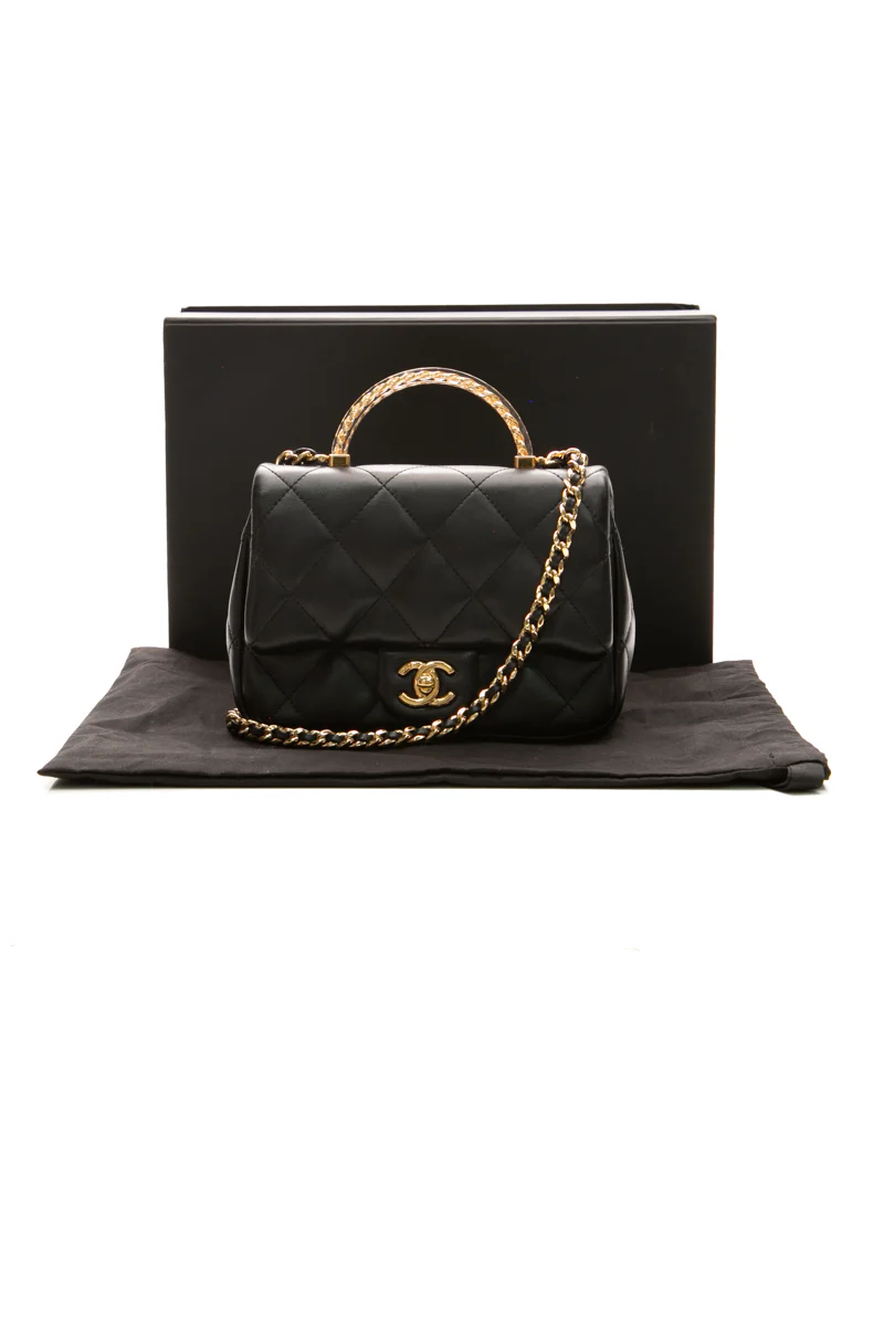 Mini Flap Bag with Top Handle - Image 12
