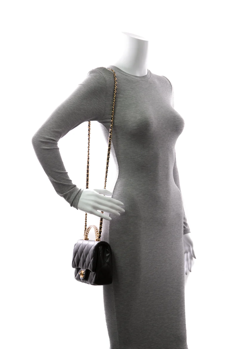 Mini Flap Bag with Top Handle - Image 2