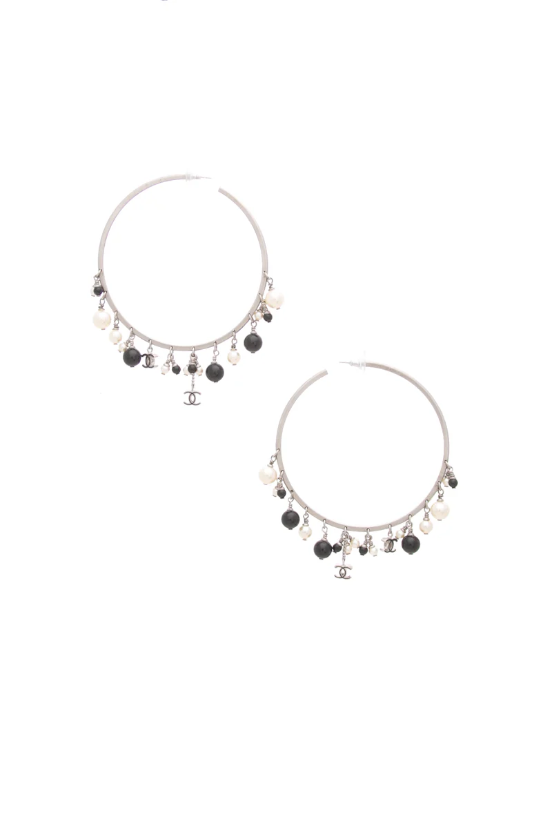 Large Beaded Hoop Earrings