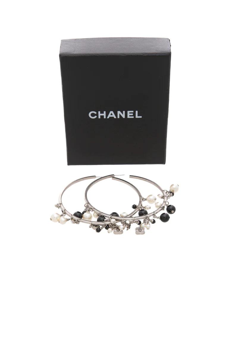 Large Beaded Hoop Earrings - Image 4