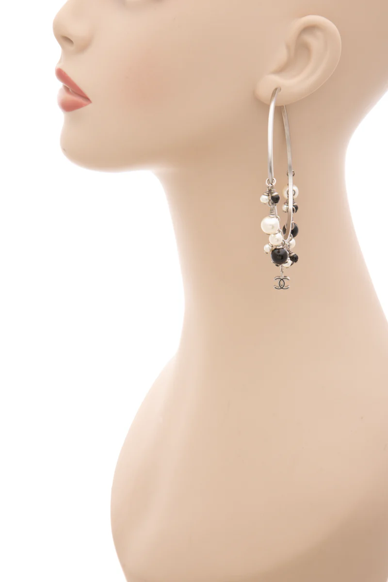 Large Beaded Hoop Earrings - Image 5