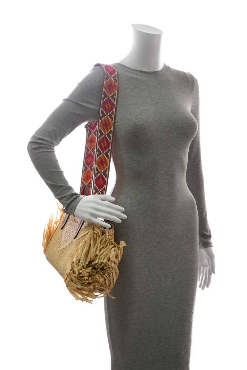 Straw Fringe Shoulder Bag - Image 2