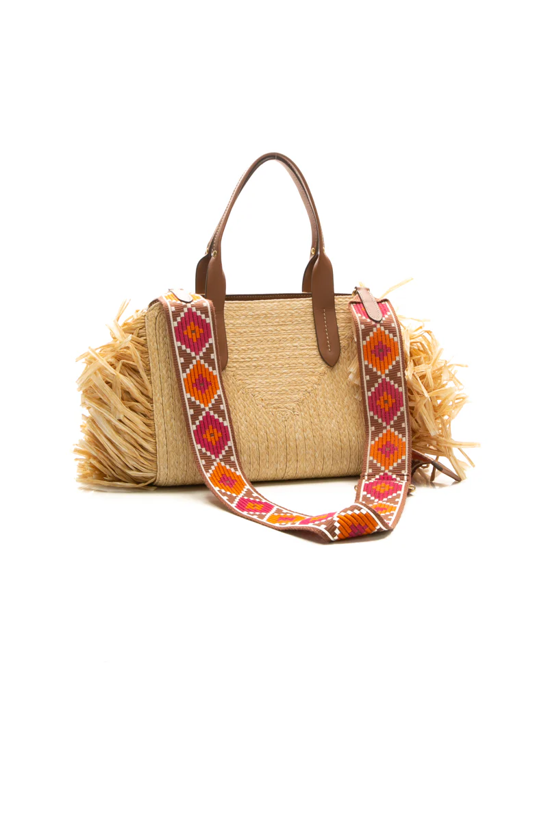 Straw Fringe Shoulder Bag - Image 3