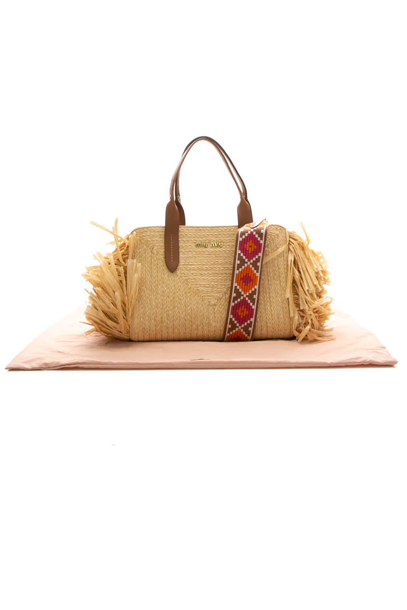 Straw Fringe Shoulder Bag - Image 8