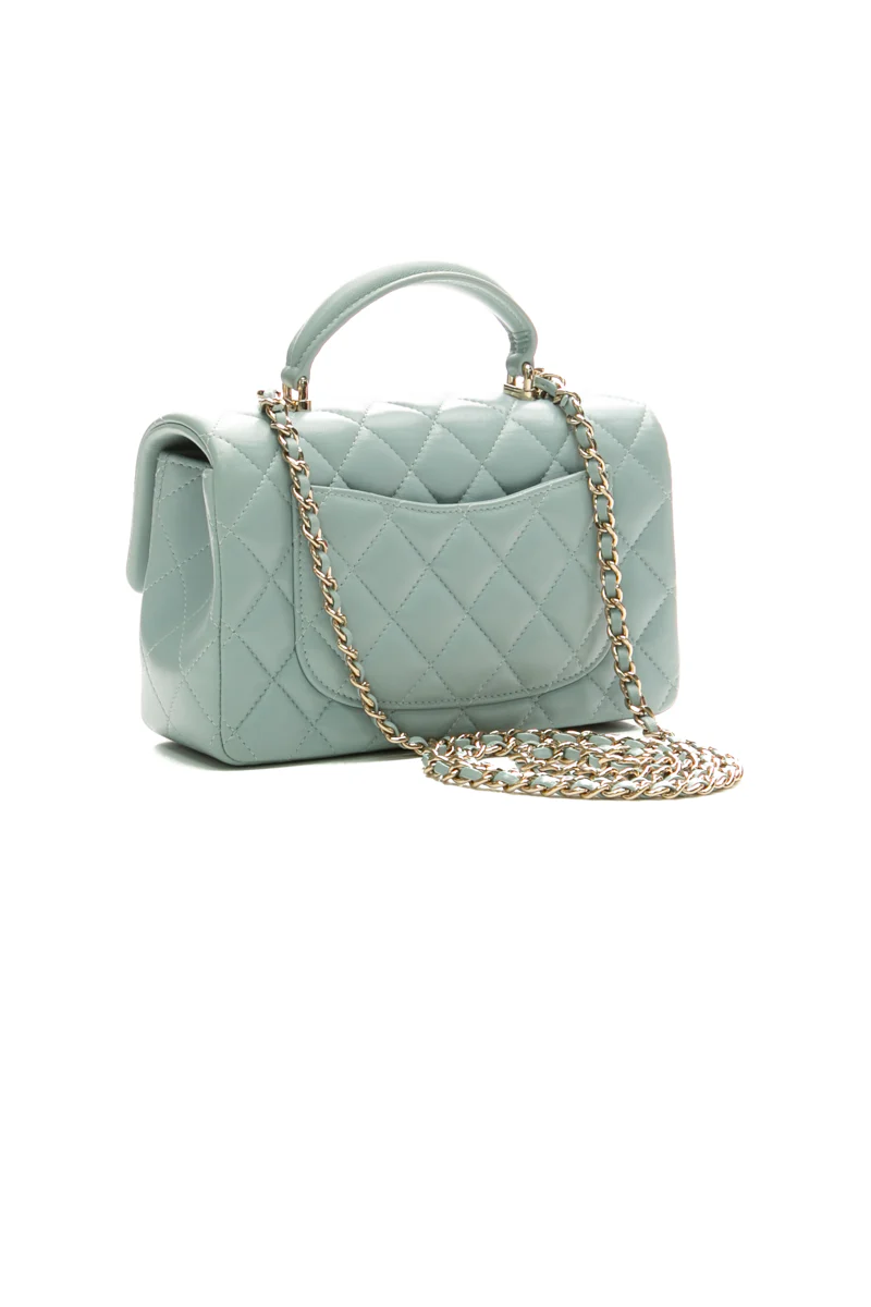 Classic Mini Rectangular Top Handle Flap Bag - Image 3