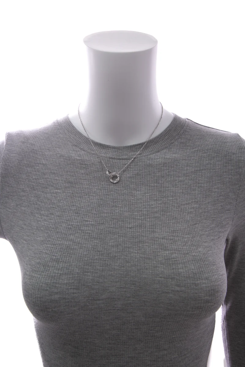Diamond Paved Love Pendant Necklace - Image 2