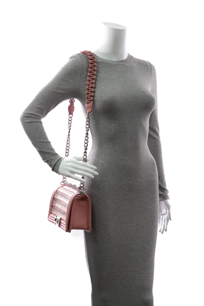 Woven PVC Medium Boy Bag - Image 2