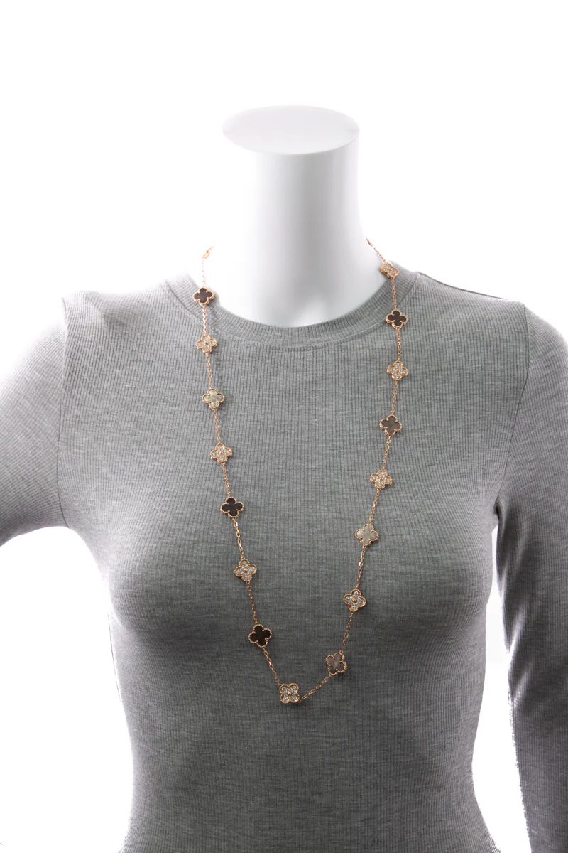 Vintage Alhambra Long Necklace 20 Motifs - Image 2