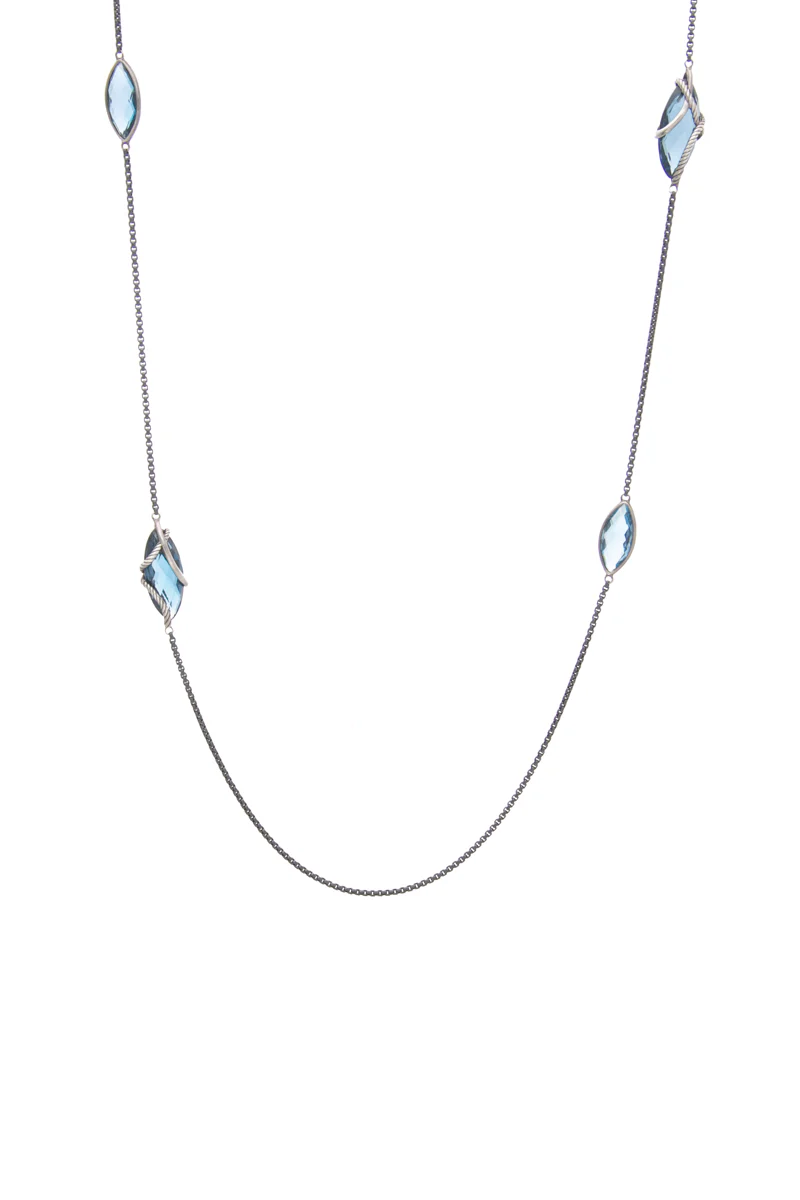 Topaz Cable Wrap Station Necklace - Image 4