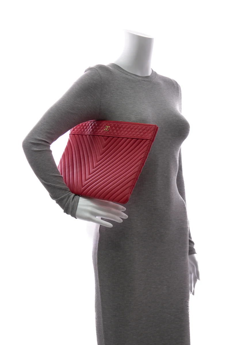 Large Chevron CC O-Case Zip Pouch - Image 2