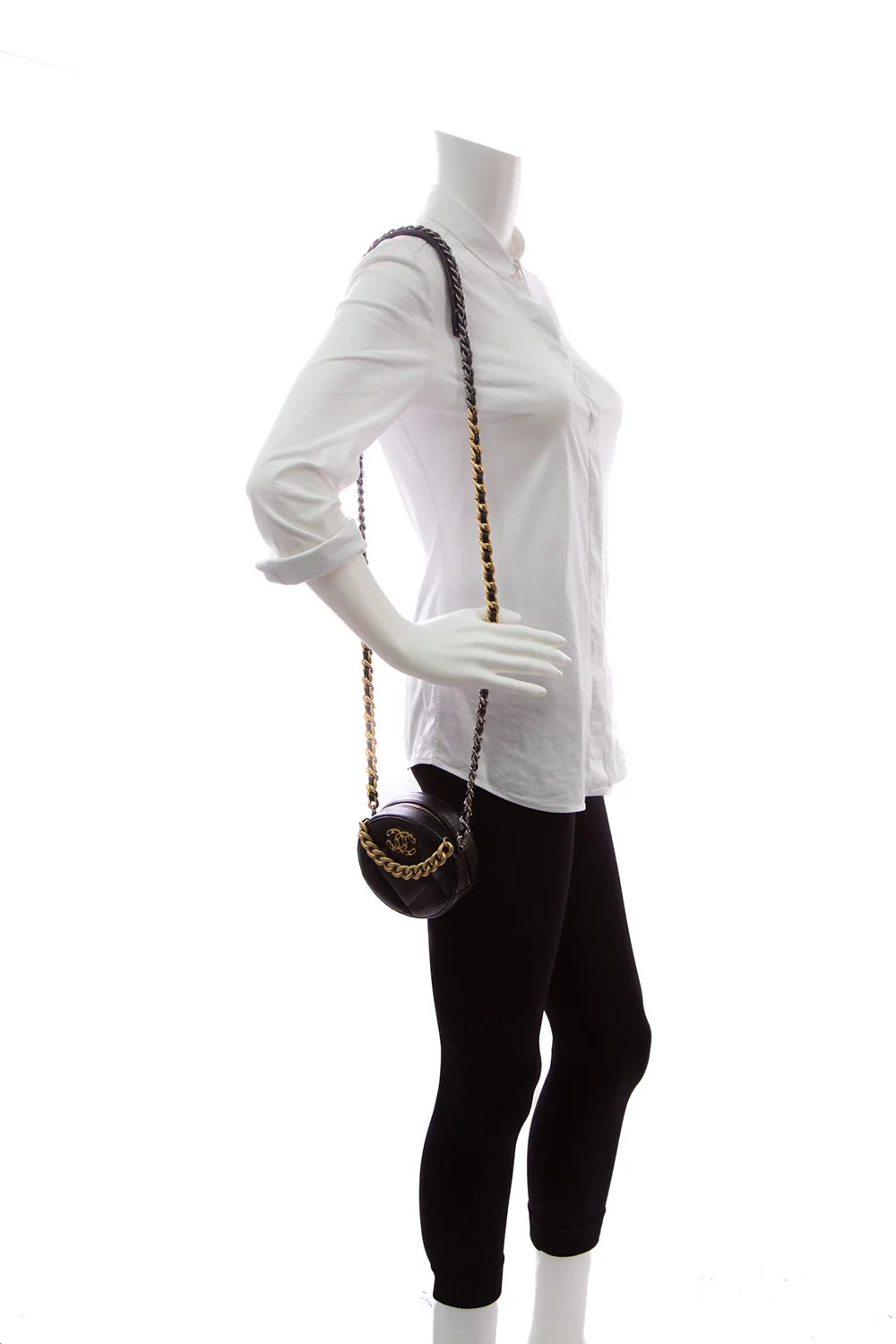 Chanel 19 Round Mini Chain Bag - Image 3