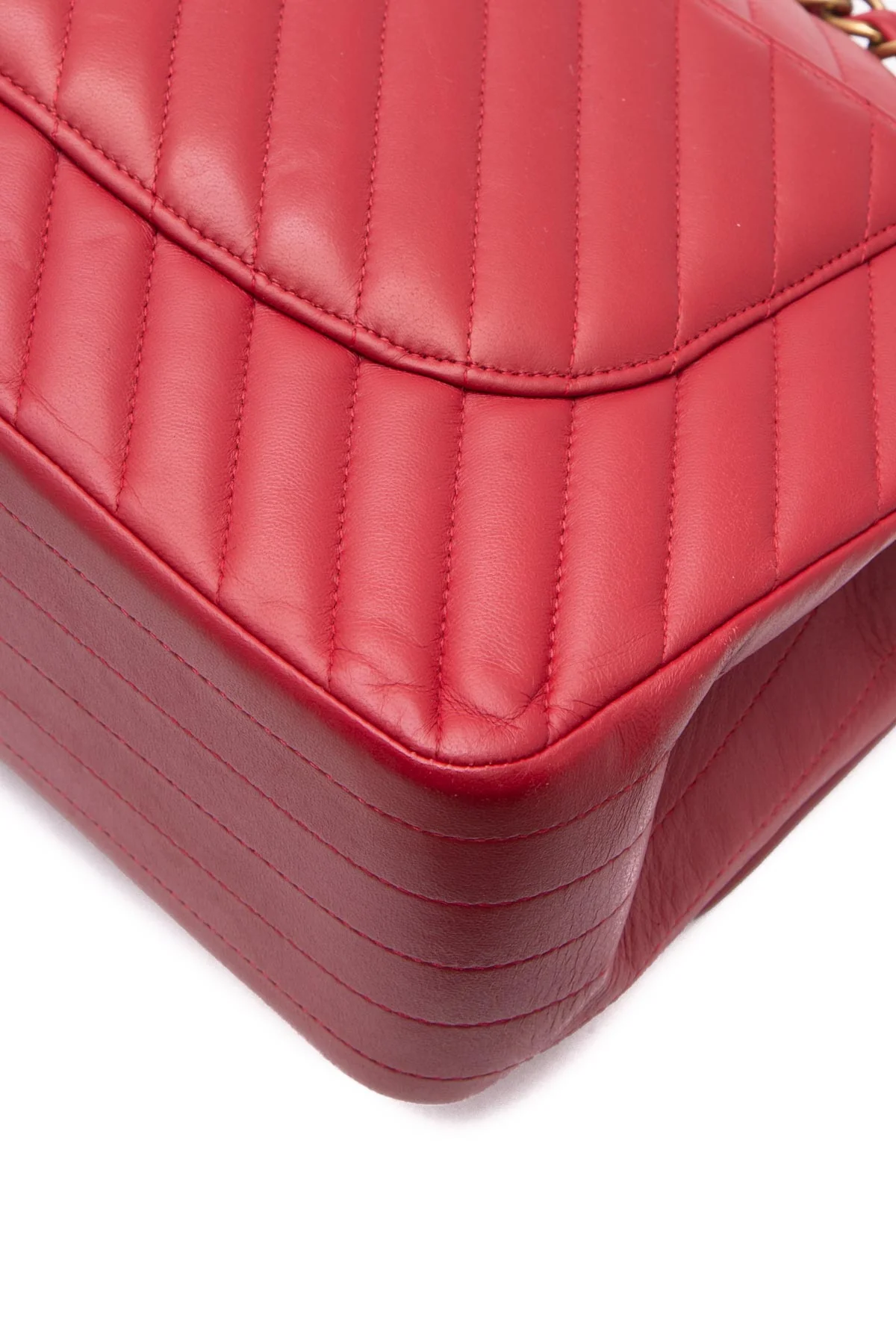 Chevron Jumbo Double Flap Bag - Image 10