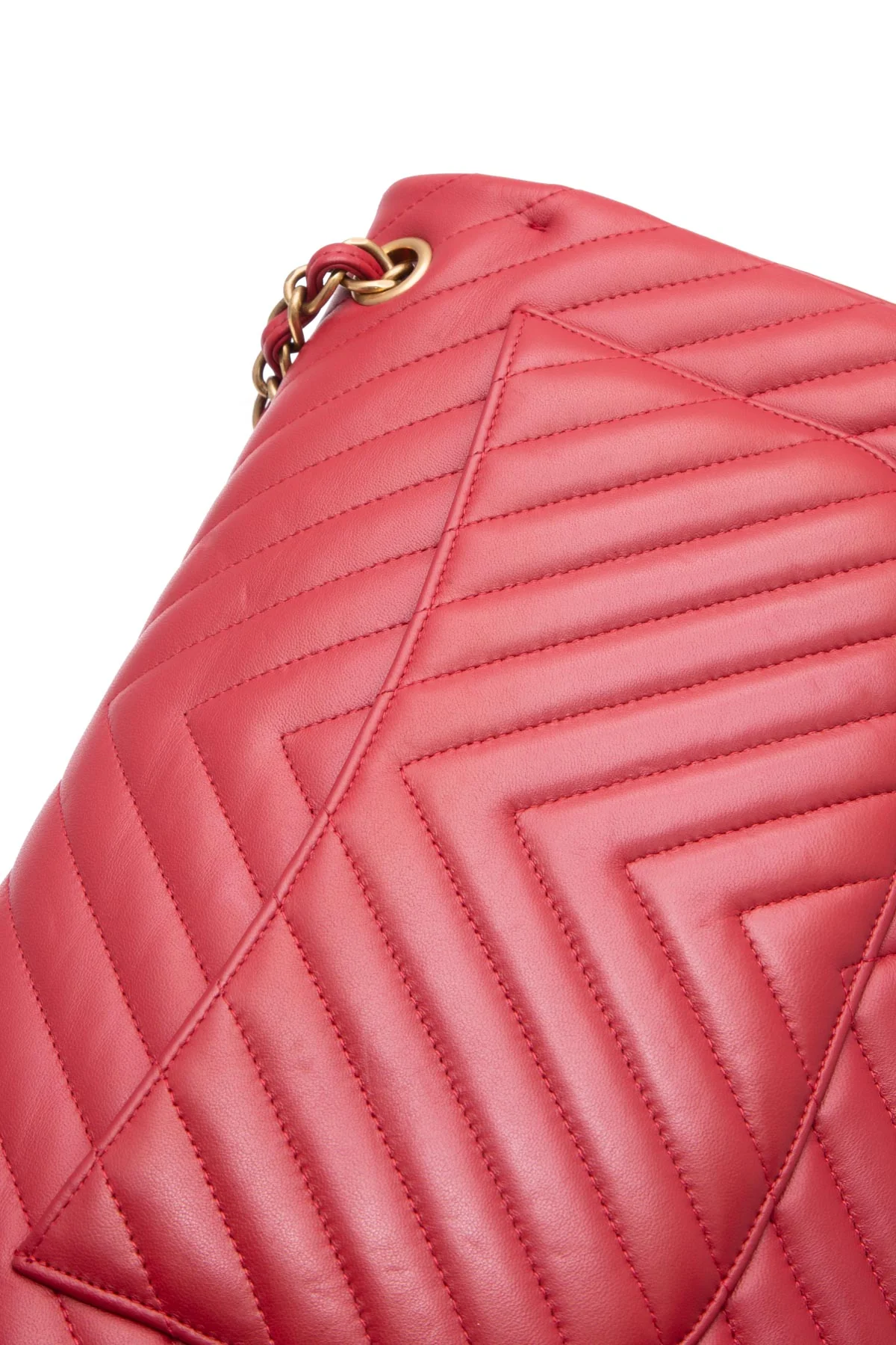 Chevron Jumbo Double Flap Bag - Image 12