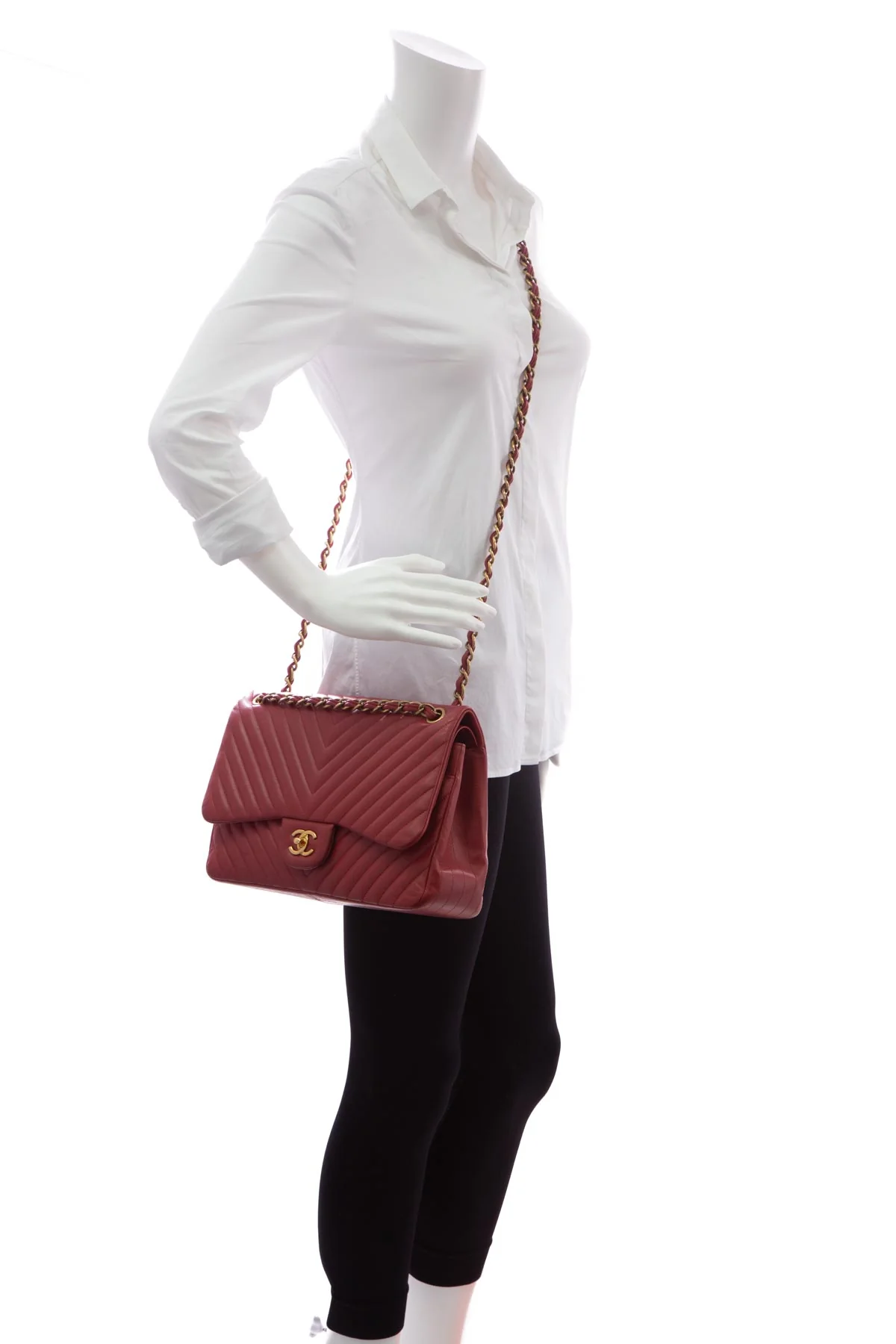 Chevron Jumbo Double Flap Bag - Image 3