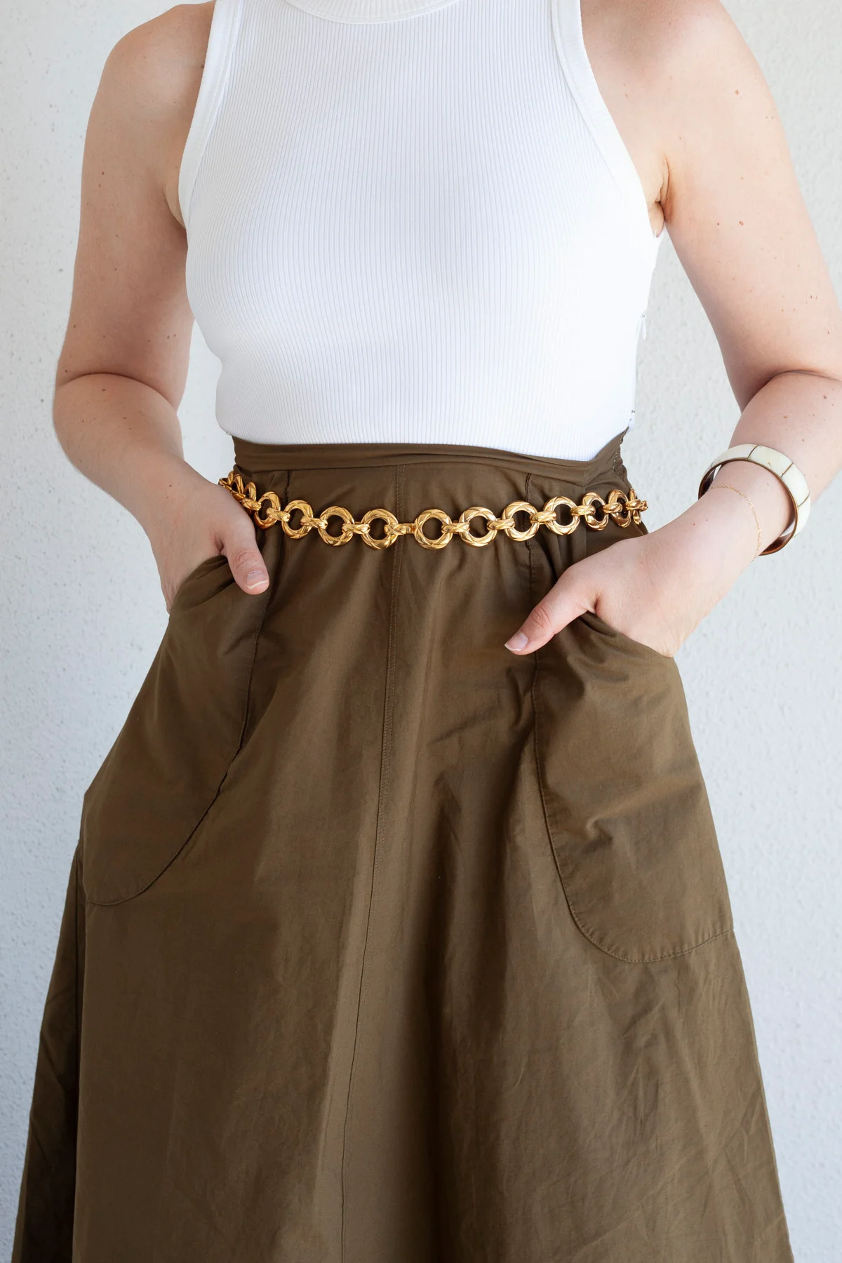 Matelasse Quilting Chain Necklace - Image 2