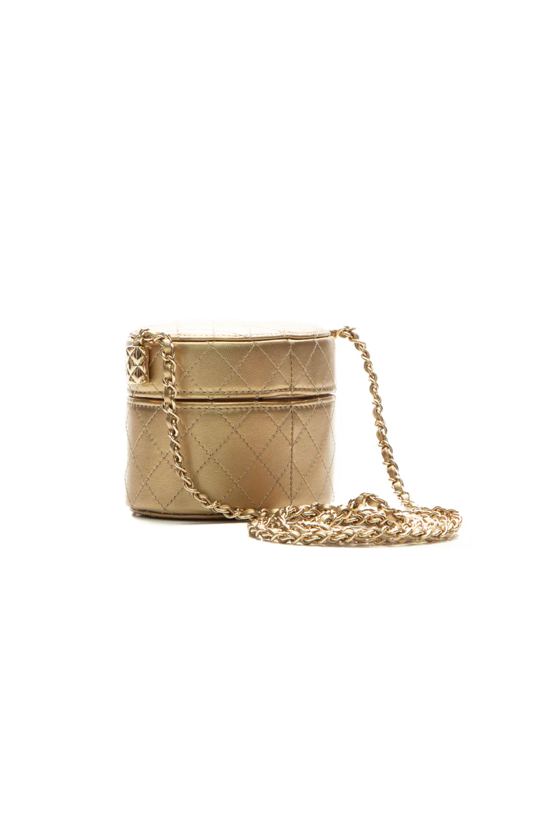 Round Vanity Clutch with Chain - Image 4