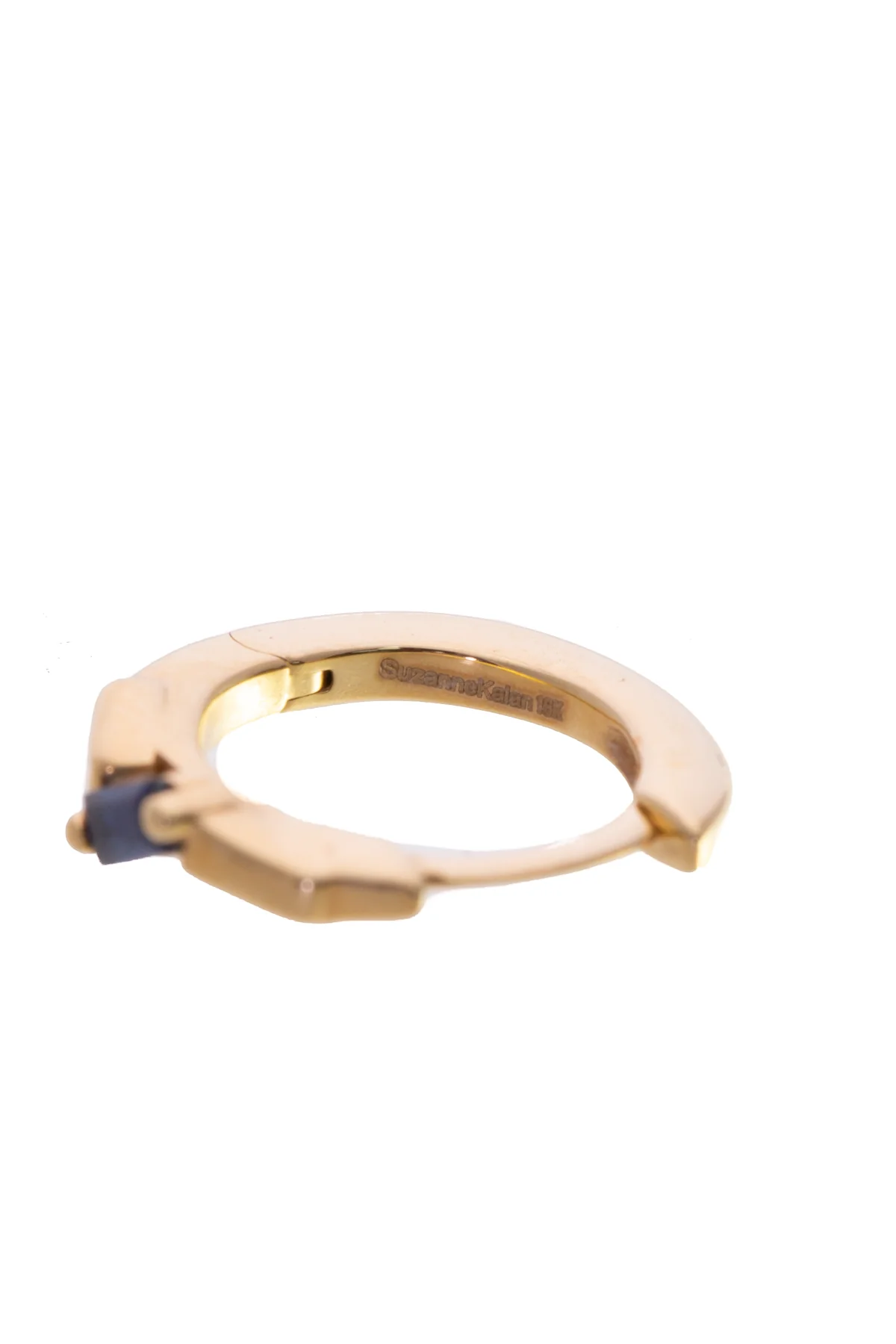 Blue Sapphire Huggie Earrings - Image 4
