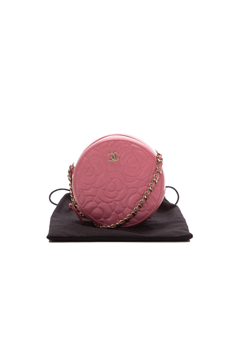Round Camellia Chain Mini Bag - Image 12