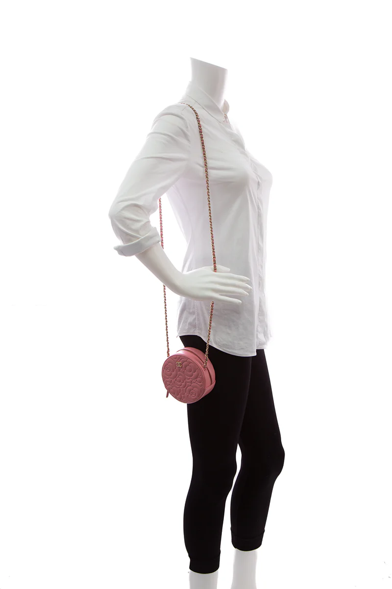 Round Camellia Chain Mini Bag - Image 3
